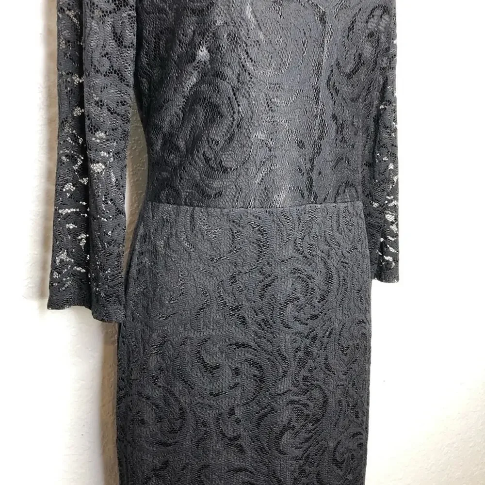 Joseph Ribkoff black lace overlay dress size 10 NWT classic elegant cocktail